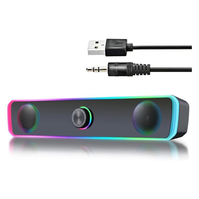 PC Speakers, USB Speakers with RGB Light, Bluetooth