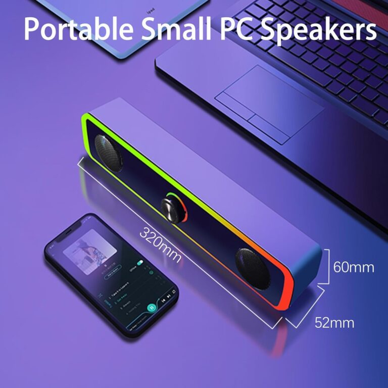 PC Speakers, USB Speakers with RGB Light, Bluetooth