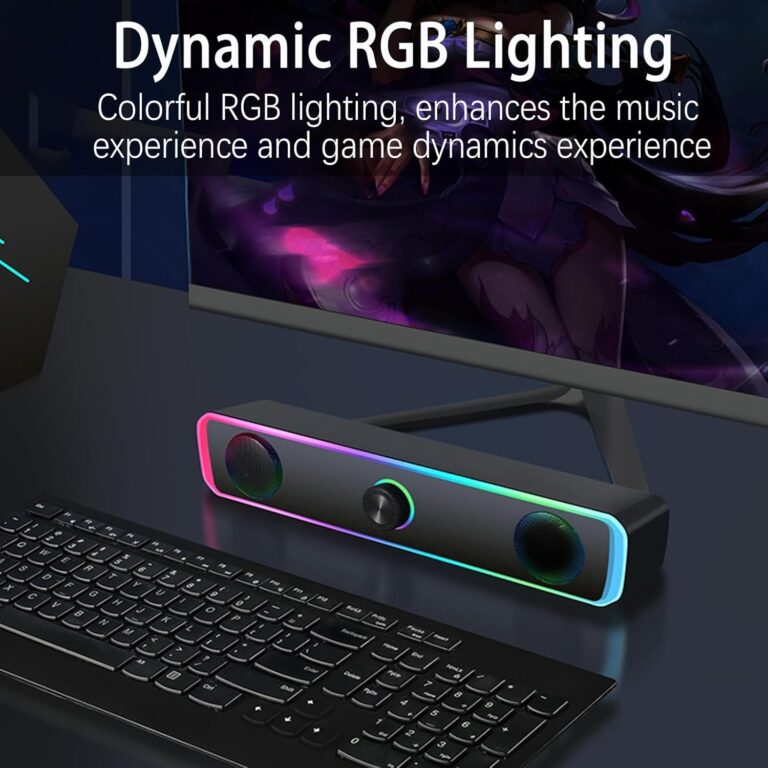 PC Speakers, USB Speakers with RGB Light, Bluetooth
